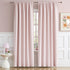 52 84 Inches Set 2 Back Tab and Rod Pocket Muted Pink Curtains for Girls Bedroom Decor Baby Pink - Room Darkening