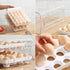 HOMQUEN Egg Container for Refrigerator, 40 Grid/2 Layer Egg Holder, Clear Plastic Egg Storage Box for Fridge