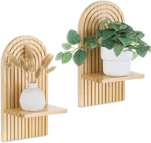Boho Shelf Wall Decor - Bohemian Floating Shelves for Nursery Bedroom Living