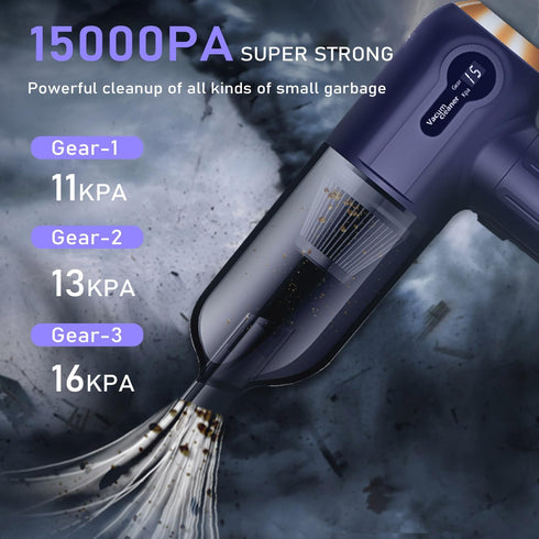 Cordless Vacuum Cleaner with Fast Charging and Multiple Attachments Car Vacuum, 4-in-1 Design, Blue by MLUZSEI