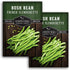 2 Packets French Slenderette Bush Bean Seeds for Planting with Instructions to