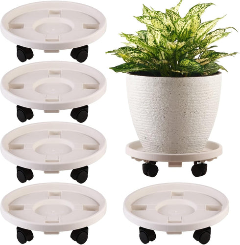 5 Packs Large Plant Caddy with Wheels 13" Rolling Wheeled Plant Stands