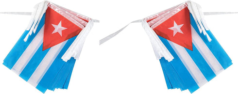 ZXvZYT Cuba Cuban Flag Banner String, Mini Cuba Pennant Flags for Grand Opening, National Sports Events, Party