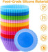 54 Pack Silicone Muffin Cups, Selizo Reusable Cupcake Baking Cups for Muffins, Cupcakes, and Candies