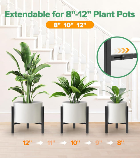 8 12 Inches 1 Pack, Plant Stand Indoor Adjustable, Metal Modern Indoor Plant Stand, Heavy Duty Plant Stands Outdoor