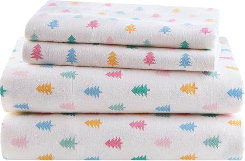 Intelligent Design Flannel Sheets Queen, Cozy Soft 100% Cotton Flannel Bedding, Printed