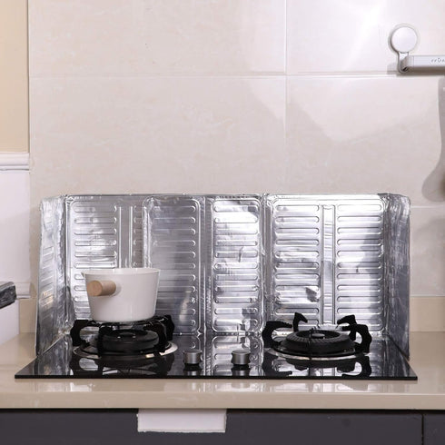 2 Pieces Splatter Guards for Frying, Nonstick Aluminum Oil Shield Guard for Kitchen Cooking