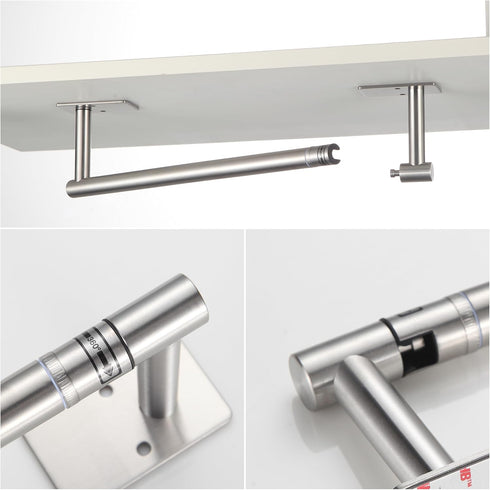 BVL Paper Towel Holder Under Cabinet for Kitchen, Brushed Nickel Adhesive