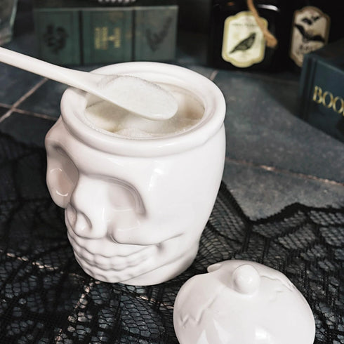 BELL BOOK AND CANDLE Sugar Skull Sugar Bowl - 12 Oz - Goth Valentines Day Decor, Spooky Gifts, Witchy Gifts