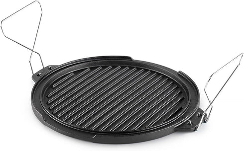 GSI Outdoors Guidecast 10" Dual-Sided Cast Iron Griddle/Grill Pan with Removable Wire Handles