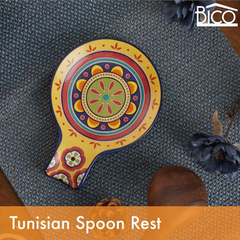 Bico Tunisian Ceramic Spoon Rest, House Warming Gift, Dishwasher Safe