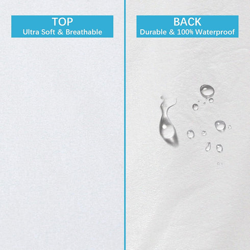 Toddler Pillowcase 4 Pack, Waterproof Zippered Pillow Protector for Toddler Pillow 13"x18" & 14"x19" (White)