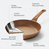 Innwewell Non Stick Frying Pan, Granite Stone Skillet, Safe & No Toxic Cooking Pan, 8inch, Gold
