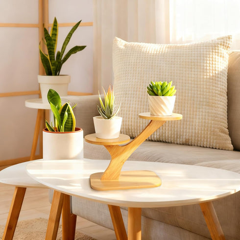 Stand,3 XXXFLOWER Wood Plant Stand for Indoor,Small Desktop Plant Tier Succulent Windowsill Shelf Holders for Balcony