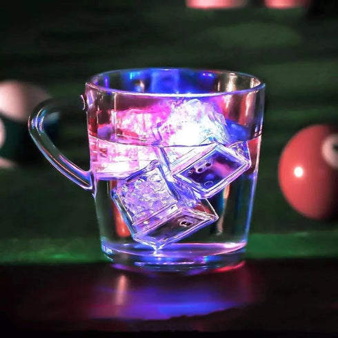 LED Ice Cube Shape Lights, Liquid Sensor Glowing Light up Ice Cubes for Drinks and Party Decorations