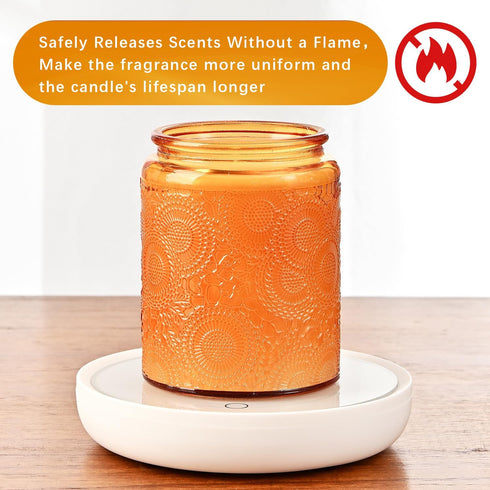 2PCS ASAWASA Smart Candle Warmer for Large Jar, Coffee Mug Warmers, with Gravity Switch Auto Shut-On/Off, Safely