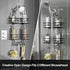 SRIWATANA Hanging Shower Caddy Over Head, Bathroom Shower Organizer Rack Holder with Hooks for Razors, Black