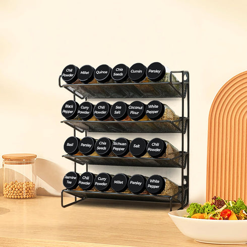 24Pcs 4oz, 93 ComSaf Glass Spice Jars with Label, Labels, a Metal Funnel, Extra Shaker Lids, Empty Spice Containers