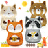 Amylove 4 Pieces Cute Kitchen Timer Animal Mechanical Manual Fox Raccoon Bear