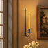 Set 2, 13.2 Inch Set Candle Sconces of Taper & Pillar Wall Candle Holder, Black Wall Sconces of Two, Decor