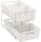 Simple Houseware 2 Tier Bathroom Organizer Tray, Pull-Out Sliding Drawer/Under-Sink Storage, White