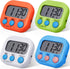 Weewooday 4 Pcs Magnetic Digital Timers - Multi Function Electronic Kitchen Timer with Loud Alarm for Cooking and Study