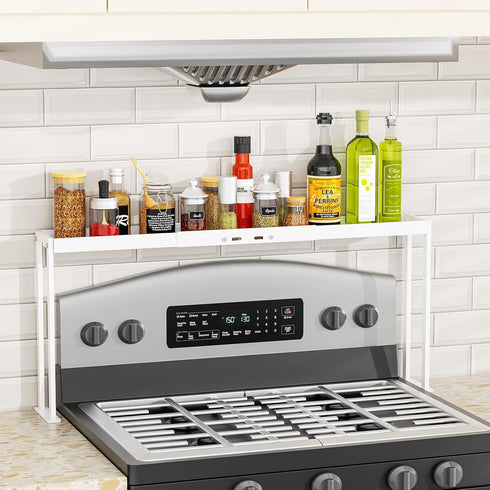 Stove Top Shelf for Curved Stove, Expand 27 to 33 Inch Spice