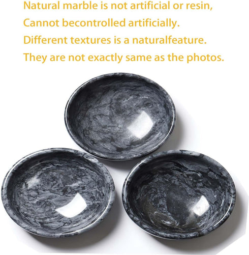 Natural Marble Decorative Bowls, 4.72 inch Hand-Carved Bowl for Home Decor, Ritual Use, Incense Burner
