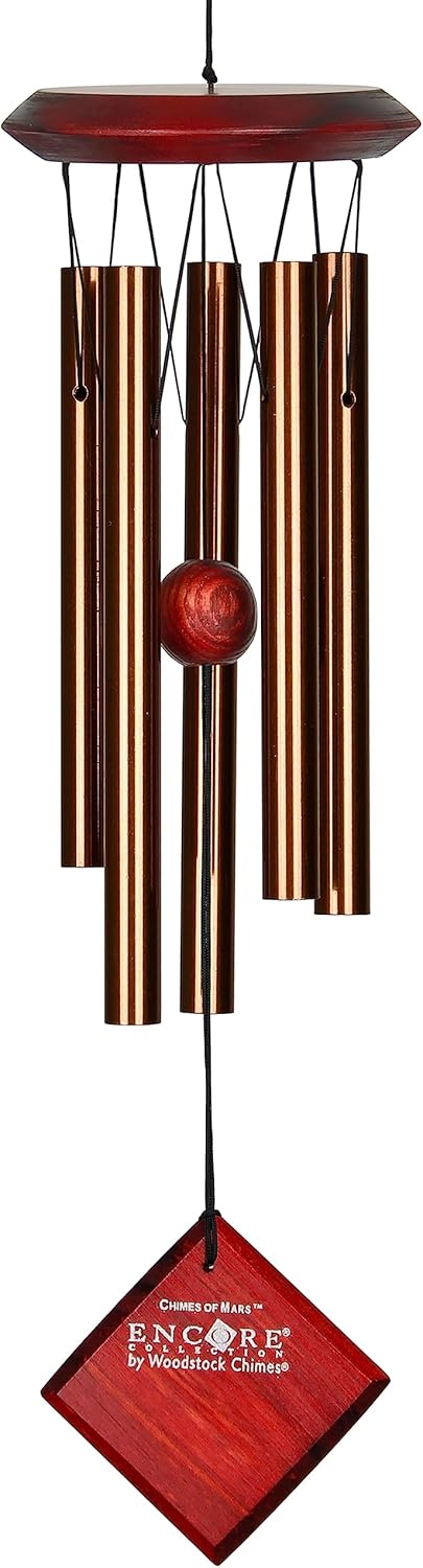 Woodstock Wind Chimes of Mars, 17" Bronze Small Light Sound Wind Chime Décor for Outdoor Garden