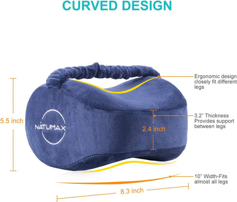 Knee Pillow for Side Sleepers, Sciatica Pain Relief, Memory Foam Leg Pillow with Sleep Mask and Ear Plugs
