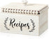 White Beaded Recipe Box Vintage Wood Farmhouse Recipe Card Holder for Kitchen Bridal Shower Gift