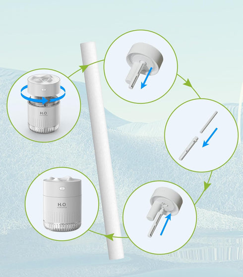 10 Pieces Humidifier Cotton Sticks Filter Replacement, Refill Wicks for Portable Personal Humidifier