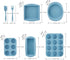 Economical 7in1 Nonstick Silicone Baking Cake Pan, Cookie Sheet Molds, Heat Resistant Bakeware Tools