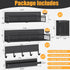 7 Pack DTUQYX Magnetic Spice Rack for Refrigerator, Metal Shelf Black , Moveable Organizer with Hook Rack, Paper Towel