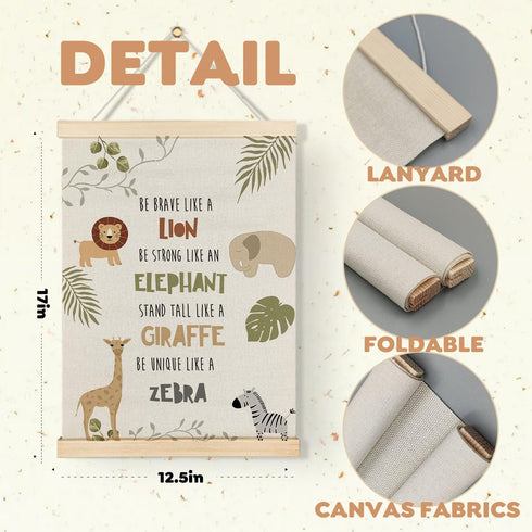 Qvapt 12x16 Jungle Animals Nursery Wall Decor,Wild Animal Nursery Classroom Wall Decor,Tropical Jungle Safari Animals