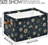 Foldable Canvas Storage Basket with Handles, Sun Moon Star Design, Durable Organizer for Nursery Kids Shelves