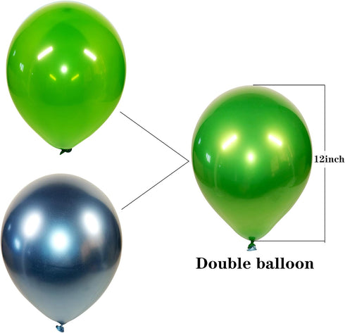 Metallic Green Balloons, 50pcs 12 Inch Double Layer Chrome Balloons for Wedding & Birthday Decoration