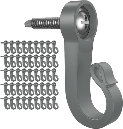 Pack of 46 Q Hanger Screws and Hooks for Outdoor String Lights, Garage Party Decor