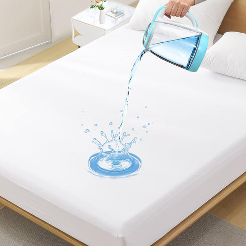 Full Premium Waterproof Mattress Protector, Soft Breathable Mattress Pad Cover, Noiseless Waterproof Bed Cover with