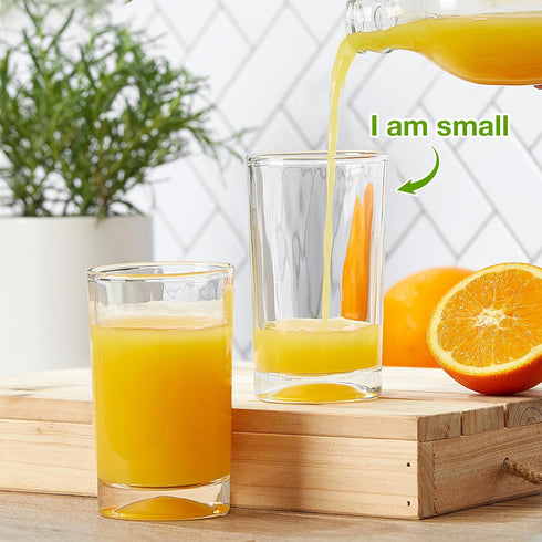Set 6, 5.5-ounce Set, 5.5 Mfacoy Small Juice Glasses of Glass Cups, Heavy Base Small Drinking Glass Clear Cups, Thick
