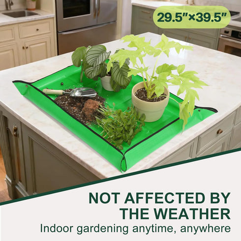 bukmialy 39.5"x29.5" Super Thick Repotting Mat for Indoor Plants - Tear-Resistant, Foldable, Double-Sided Waterproof
