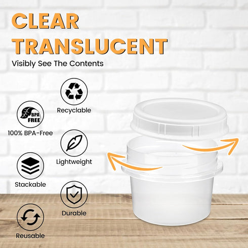 4 Oz 12-Count TUZAZO Small Freezer Containers with Lids BPA Free Small Plastic Food Storage Containers for Snack