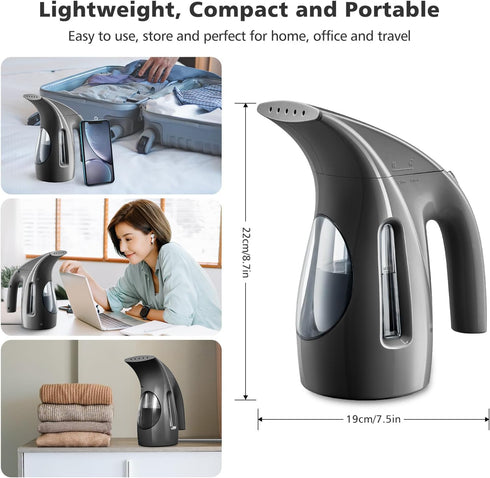 HiLIFE Portable Handheld Clothes Steamer, 240ml Capacity, 700W, Strong Steam for Home, Office, and Travel