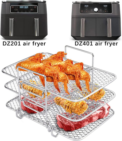 3 Layers Dehydrator Rack Accessories, Stainless Steel Air Fryer Rack Compatible with Instant Pot Vortex