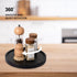 9" Wood Lazy Susan Organizer, Round Turntable for Kitchen Cabinet, Bathroom Decor, Black Decorative Tray for Vanity