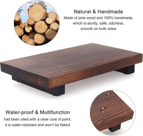 Small Kitchen Sink Soap Tray for Countertop, Wooden Risers for Bathroom Organizer Accessories and Decor