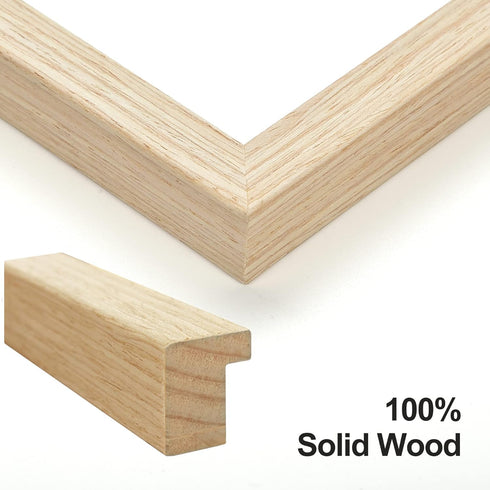 12x16 8.5x11 Set 4, 12x16 (4 pack, Yaetm Picture Frame with Mat for of Natural Solid Oak Wood Frame for Gallery Wall