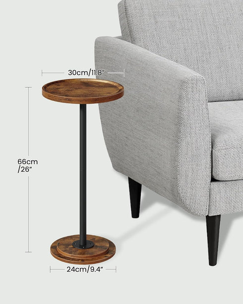 TBZ30BF CHOEZON Drink Table, Small Round Side Table for Small Spaces, Thickened Base End Table, for Living Room