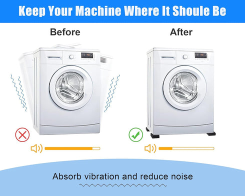 MyLifeUNIT EVA Anti-Vibration Washer Mat Protector, Shock Absorbing Pads for Washing Machine Dryer Treadmill (8 Pack)