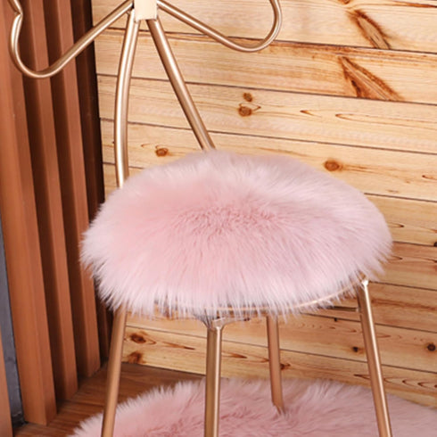 OKAYDA 18" x 18" Round Faux Sheepskin Chair Cover Seat Cushion Pad